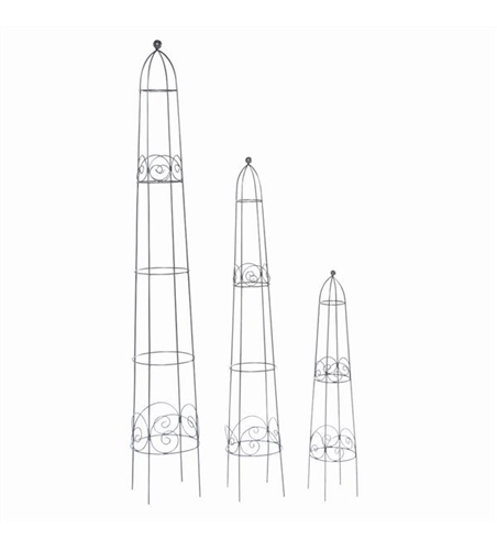 Siena Garden Obelisken-Set Bastos, 3-teilig Metall dunkelgrau, unterverzinkt 