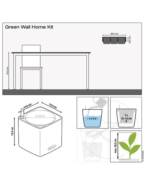 LECHUZA Green Wall Home Kit Glossy 