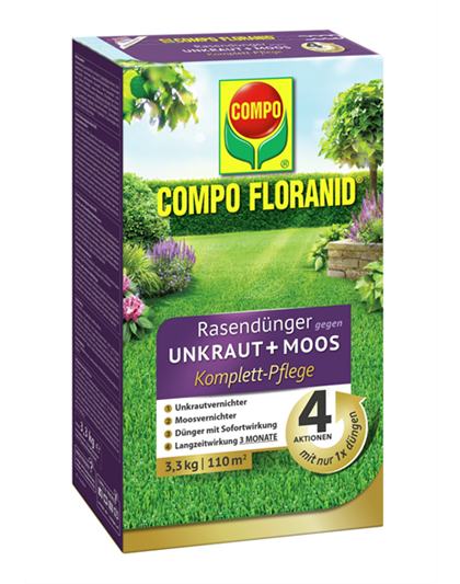 Compo FLORANID Rasendünger gegen Unkraut+Moos Komplettpflege 