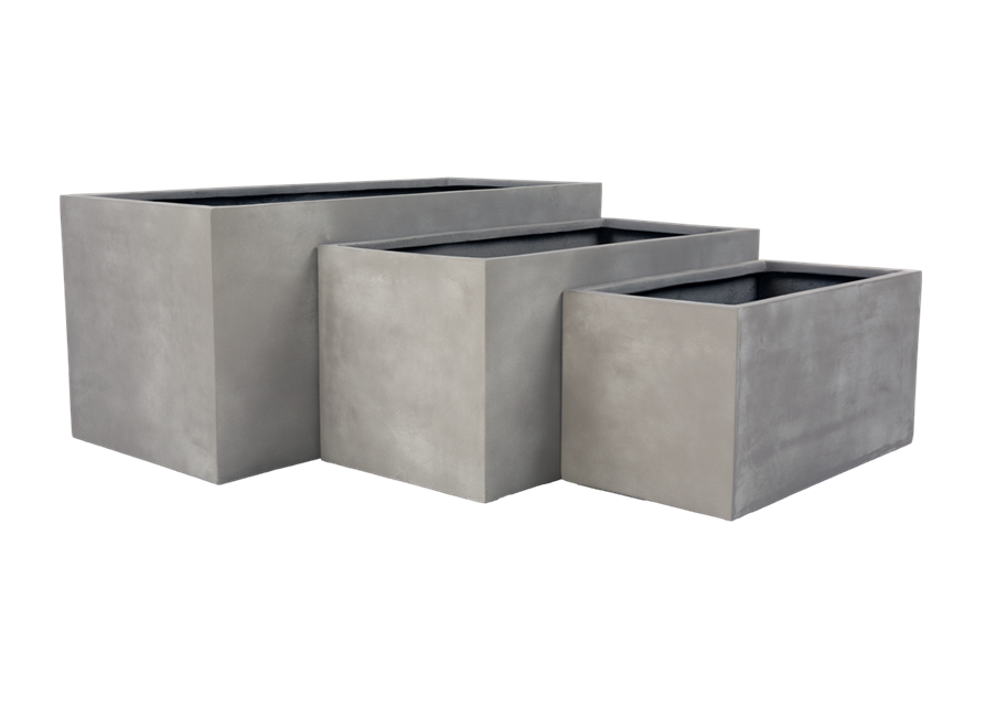 Kirschke Cosford Pflanzgefäß Beton grau modern rechteckig