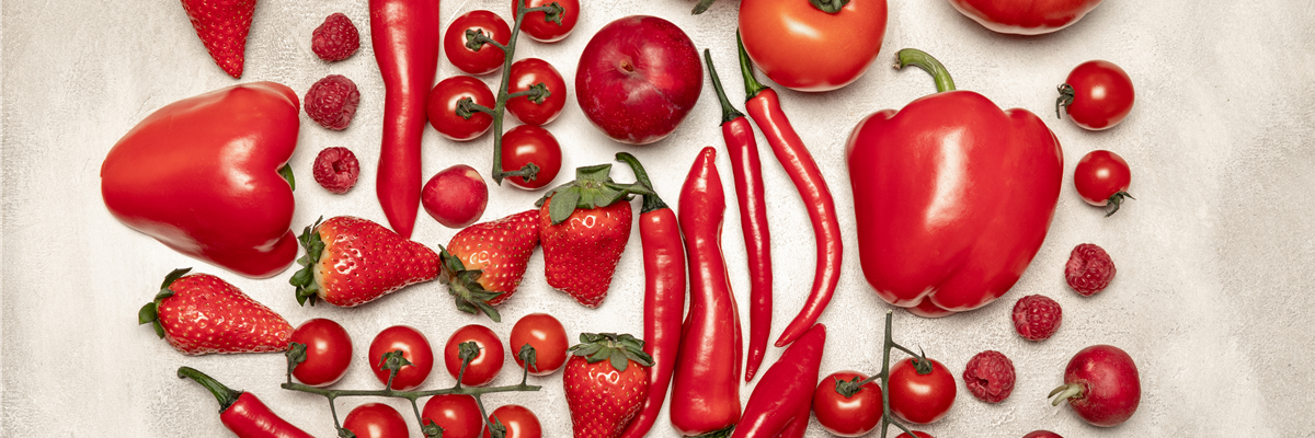Rotes Obst und Gemüse